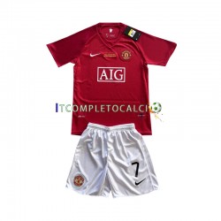 Maglia Manchester United Cristiano Ronaldo 7 Champion League 2007 Retro Divisa Home Manica Corta ,Bambino