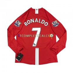 Maglia Manchester United Cristiano Ronaldo 7 2007 Retro Divisa Home Manica Lunga ,Uomo