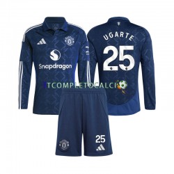 Maglia Manchester United Manuel Ugarte 25 Divisa Away 2024-2025 Manica Lunga ,Bambino