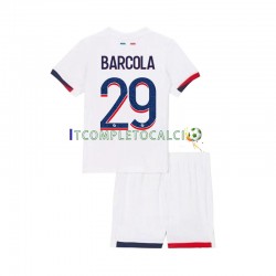 Maglia Paris Saint-Germain Bradley Barcola 29 Divisa Away 2024-2025 Manica Corta ,Bambino