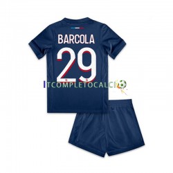 Maglia Paris Saint-Germain Bradley Barcola 29 Divisa Home 2024-2025 Manica Corta ,Bambino