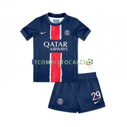 Maglia Paris Saint-Germain Bradley Barcola 29 Divisa Home 2024-2025 Manica Corta ,Bambino