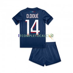 Maglia Paris Saint-Germain Desire Doue 14 Divisa Home 2024-2025 Manica Corta ,Bambino