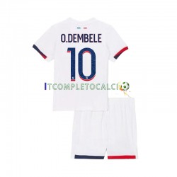 Maglia Paris Saint-Germain Ousmane Dembele 10 Divisa Away 2024-2025 Manica Corta ,Bambino