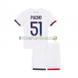 Maglia Paris Saint-Germain Willian Pacho 51 Divisa Away 2024-2025 Manica Corta ,Bambino
