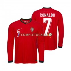 Maglia Portogallo Ronaldo 7 Divisa Home Euro 2024 Manica Lunga ,Uomo