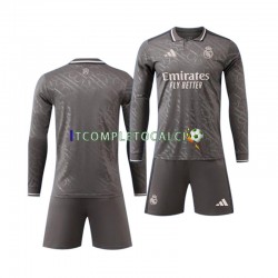 Maglia Real Madrid Terza Divisa 2024-2025 Manica Lunga ,Bambino