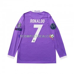 Maglia Real Madrid Cristiano Ronaldo 7 2016 Retro Divisa Away Manica Lunga ,Uomo