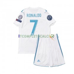 Maglia Real Madrid Cristiano Ronaldo 7 2017 Retro Divisa Home Manica Corta ,Bambino