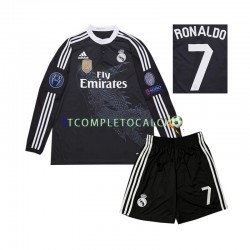 Maglia Real Madrid Cristiano Ronaldo 7 2014 Retro Terza Divisa Manica Lunga ,Bambino