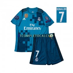 Maglia Real Madrid Cristiano Ronaldo 7 2017 Retro Terza Divisa Manica Corta ,Bambino