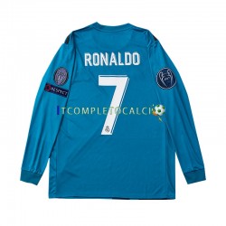 Maglia Real Madrid Cristiano Ronaldo 7 2017 Retro Terza Divisa Manica Lunga ,Uomo