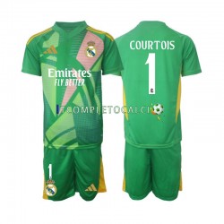 Maglia Real Madrid Thibaut Courtois 1 Portiere Terza Divisa 2024-2025 Manica Corta ,Bambino