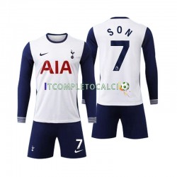 Maglia Tottenham Spurs Son 7 Divisa Home 2024-2025 Manica Lunga ,Bambino