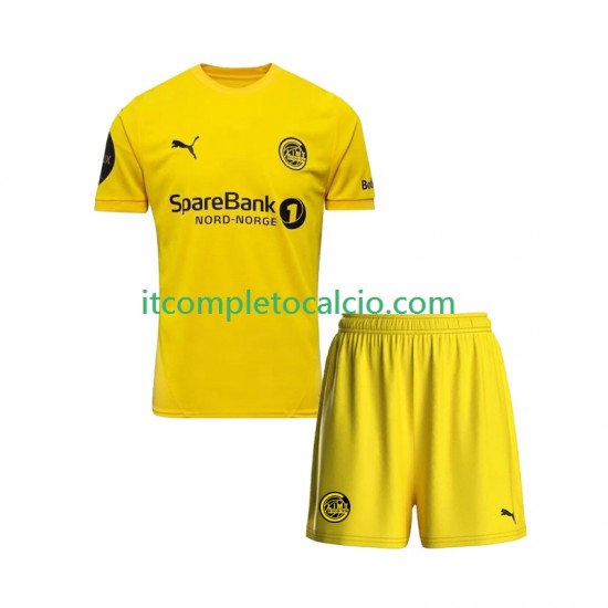 Maglia FK Bodø/Glimt Divisa Home 2025 Manica Corta ,Bambino