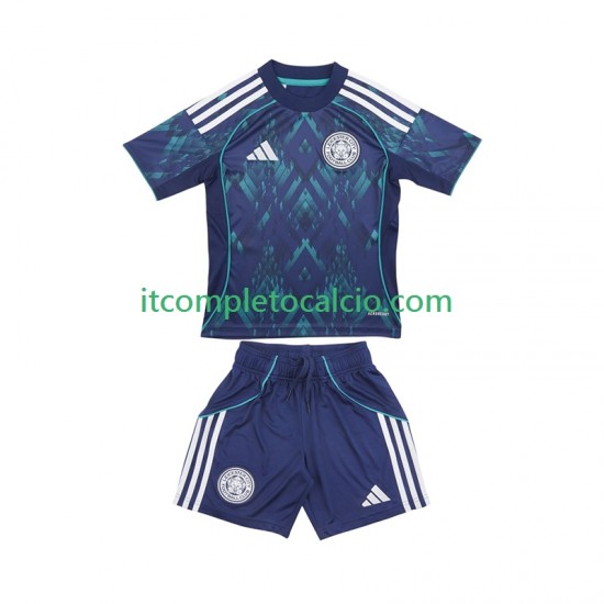 Maglia Leicester City Divisa Away 2025-2026 Manica Corta ,Bambino
