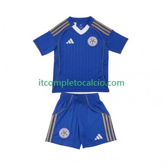Maglia Leicester City Divisa Home 2025-2026 Manica Corta ,Bambino