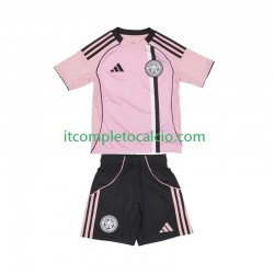 Maglia Leicester City Terza Divisa 2025-2026 Manica Corta ,Bambino