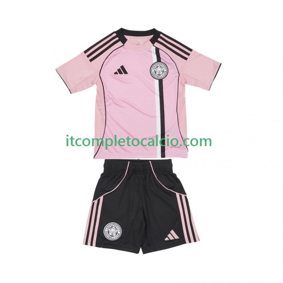 Maglia Leicester City Terza Divisa 2025-2026 Manica Corta ,Bambino