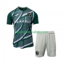 Maglia Norwich City Divisa Away 2025-2026 Manica Corta ,Bambino