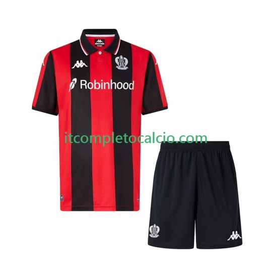 Maglia OGC Nice Divisa Home 2025-2026 Manica Corta ,Bambino