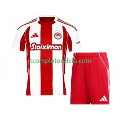 Maglia Olympiacos Divisa Home 2025-2026 Manica Corta ,Bambino