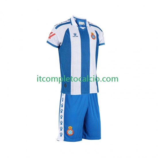 Maglia RCD Espanyol Divisa Home 2025-2026 Manica Corta ,Bambino