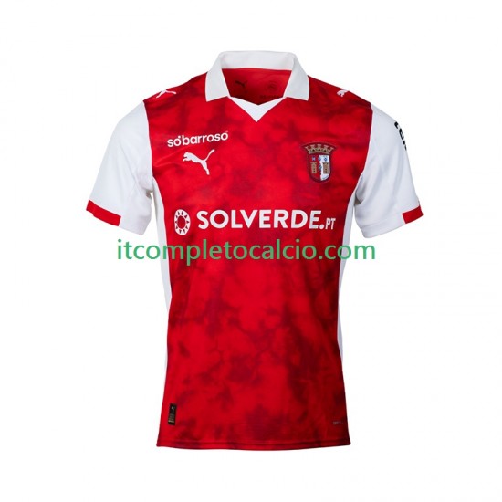 Maglia SC Braga Divisa Home 2025-2026 Manica Corta ,Uomo