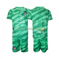 Maglia Atlético Madrid Portiere Divisa Away 2023-2024 Verde Manica Corta ,Bambino