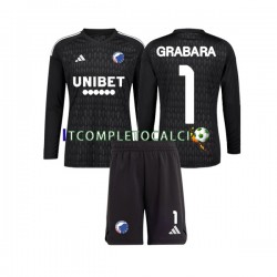 Maglia FC Copenhagen GRABARA 1 Portiere Divisa Away 2023-2024 Manica Lunga ,Bambino