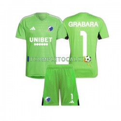 Maglia FC Copenhagen GRABARA 1 Portiere Quarto Divisa 2023-2024 Manica Corta ,Bambino