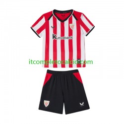 Maglia Athletic Bilbao Divisa Home 2026-2027 Manica Corta ,Bambino