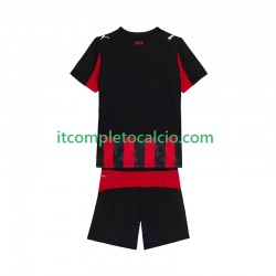 Maglia AC Milan Divisa Home 2025-2026 Manica Corta ,Bambino
