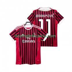 Maglia AC Milan Zlatan IBRAHIMOVIC 11 2012 Retro Divisa Home 2011 Manica Corta ,Uomo