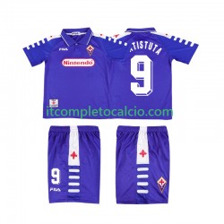 Maglia ACF Fiorentina BATISTUTA 9 Retro Divisa Home 1998 1999 Manica Corta ,Bambino