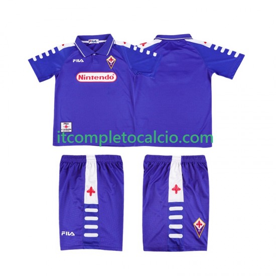 Maglia ACF Fiorentina Retro Divisa Home 1998 1999 Manica Corta ,Bambino