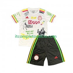 Maglia AFC Ajax Bob Marley Special Divisa Home 2025-2026 Manica Corta ,Bambino