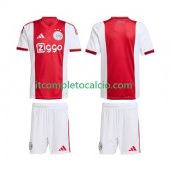 Maglia AFC Ajax Divisa Home 2025-2026 Manica Corta ,Bambino