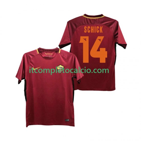 Maglia AS Roma SCHICK 14 2017-2018 Retro Divisa Home Manica Corta ,Uomo