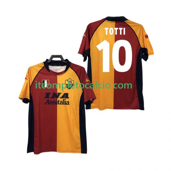 Maglia AS Roma Totti 10 2000-2001 Retro Divisa Home Manica Corta ,Uomo