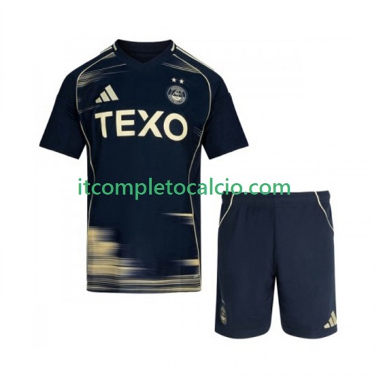 Maglia Aberdeen Divisa Away 2025-2026 Manica Corta ,Bambino