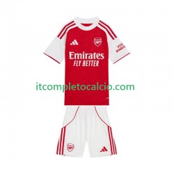 Maglia Arsenal Divisa Home 2025-2026 Manica Corta ,Bambino