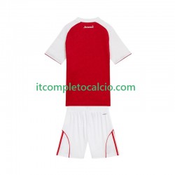 Maglia Arsenal Divisa Home 2025-2026 Manica Corta ,Bambino