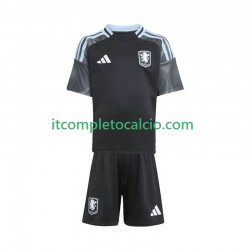 Maglia Aston Villa Divisa Away 2025-2026 Manica Corta ,Bambino
