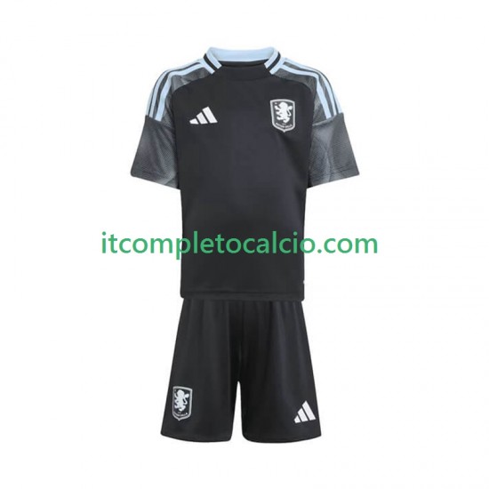 Maglia Aston Villa Divisa Away 2025-2026 Manica Corta ,Bambino