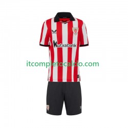 Maglia Athletic Bilbao Divisa Home 2025-2026 Manica Corta ,Bambino