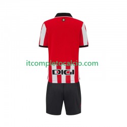 Maglia Athletic Bilbao Divisa Home 2025-2026 Manica Corta ,Bambino