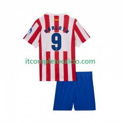 Maglia Atlético Madrid Alexander Sorloth 9 Divisa Home 2025-2026 Manica Corta ,Bambino