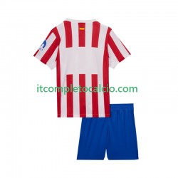 Maglia Atlético Madrid Divisa Home 2025-2026 Manica Corta ,Bambino