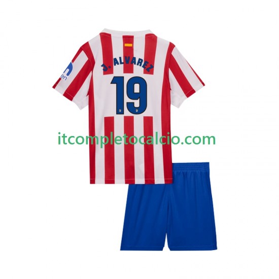 Maglia Atlético Madrid Julian Alvarez 19 Divisa Home 2025-2026 Manica Corta ,Bambino
